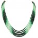 Beautiful 5 Line 188 CTS Natural Green Emerald Beads NECKLACE Strand Strings